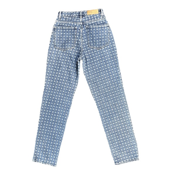 PACSUN $65 Medium Wash Distressed Dad Jean High Rise Straight Leg Size 25 - Picture 1 of 7